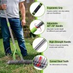 WORKPRO 15-Inch Heavy Duty Thatch Rake with Handle