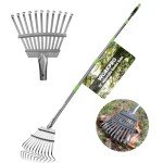 WORKPRO Adjustable Long Handle Leaf Rake with Steel Tines