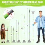 WORKPRO Adjustable Long Handle Leaf Rake with Steel Tines