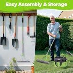 WORKPRO 15-Inch Heavy Duty Thatch Rake with Handle
