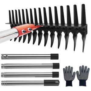 Heavy-Duty Thatch Rake with Steel Tines