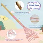 Kids Pink Leaf Rake with Metal Tines – 27