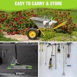 WORKPRO Adjustable Long Handle Leaf Rake with Steel Tines