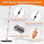 Heavy-Duty Thatch Rake with Steel Tines