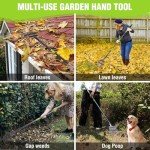 WORKPRO Adjustable Long Handle Leaf Rake with Steel Tines