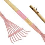Kids Pink Leaf Rake with Metal Tines – 27