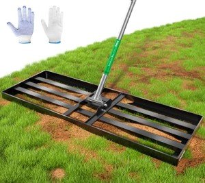 Extra Wide Lawn Leveling Rake with Adjustable Handle