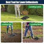 Heavy-Duty Lawn Leveling Rake with Adjustable Handle