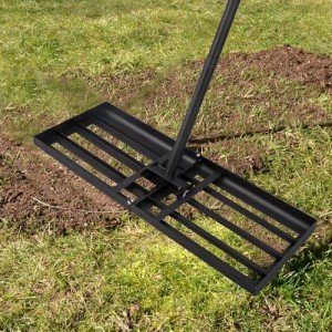 Stainless Steel Lawn Leveling Rake with Adjustable Handle