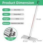 30" Heavy-Duty Stainless Steel Lawn Leveling Rake