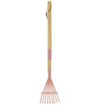 Kids Pink Leaf Rake with Metal Tines – 27