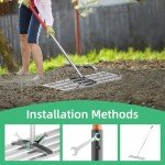 30" Heavy-Duty Stainless Steel Lawn Leveling Rake