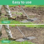 30" Heavy-Duty Stainless Steel Lawn Leveling Rake