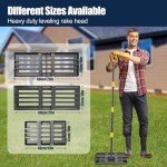 Heavy-Duty Lawn Leveling Rake with Adjustable Handle