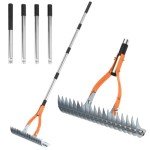 15-Inch Thatch Rake with Steel Tines and Handle