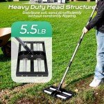 Lawn Leveling Rake with Adjustable Handle and Rollers