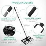 Lawn Leveling Rake with Adjustable Handle and Rollers