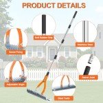 15-Inch Thatch Rake with Steel Tines and Handle
