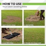 Heavy Duty 30" Lawn Leveling Rake Tool