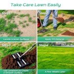 Lawn Leveling Rake with Adjustable Handle and Rollers