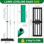Adjustable Foldable Lawn Leveling Rake 30"x10