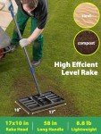 17" x 10" Heavy Duty Lawn Leveling Rake
