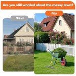 TOOVEM Heavy Duty Lawn Thatch Rake with Ergonomic Handle