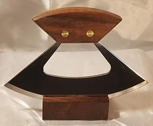 Alaska Umialik Style Ulu Knive with Walnut Handle and 6 Inch Blade