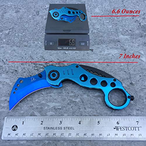 Falcon KS3393 7.25 In. Colorful Folding Pocket Knive with 2.5" Clip Point Blade for Outdoor, Tactical, Survival and EDC