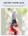 Heavy Duty 8.5" Bypass Pruning Shears for Gardens
