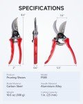 Heavy Duty 8.5" Bypass Pruning Shears for Gardens