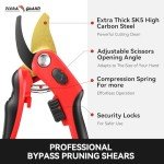 Heavy Duty Bypass Pruning Shears with Ergonomic Handle