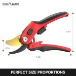 Heavy Duty Bypass Pruning Shears with Ergonomic Handle