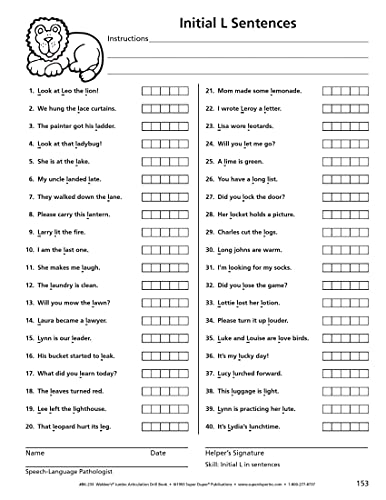 Webber's® Jumbo Articulation Drill Book: Reproducible drill sheets for target sounds in the initial, medial, and final positions of Words, Phrases, and Sentences! Includes hundreds of delightful pictures.