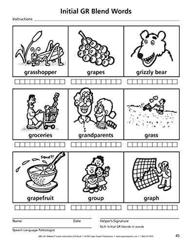 Webber's® Jumbo Articulation Drill Book: Reproducible drill sheets for target sounds in the initial, medial, and final positions of Words, Phrases, and Sentences! Includes hundreds of delightful pictures.