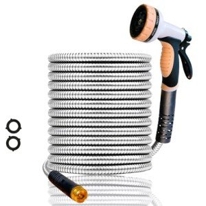75 ft Flexible Floral Garden Hose with Nozzle