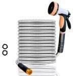 75 ft Flexible Floral Garden Hose with Nozzle