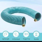 AUTOMAN 50ft Curly Garden Hose with Sprayer