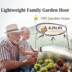 75 ft Flexible Floral Garden Hose with Nozzle