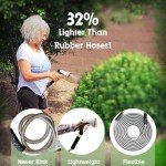 75 ft Flexible Floral Garden Hose with Nozzle