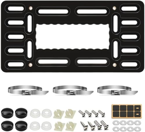 XCLPF Front License Plate Bracket. no Drill Front License Plate Bracket .Front License Plate mounting kit. Universal Bumper Car Frame Mount Adapter with Stainless Steel Screw Cap,Cable Ties