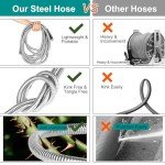 Sowgreen 3ft Flexible Stainless Steel Garden Hose