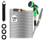 DEDUR Flexible 100 Ft Garden Hose with Nozzles