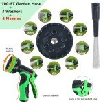 DEDUR Flexible 100 Ft Garden Hose with Nozzles