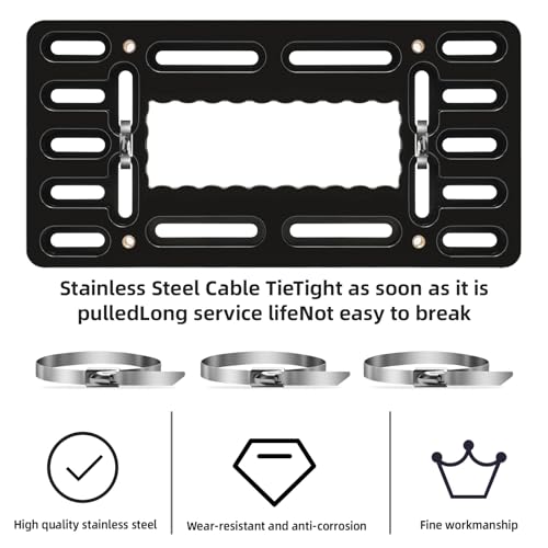 XCLPF Front License Plate Bracket. no Drill Front License Plate Bracket .Front License Plate mounting kit. Universal Bumper Car Frame Mount Adapter with Stainless Steel Screw Cap,Cable Ties