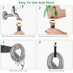 DEDUR Flexible 100 Ft Garden Hose with Nozzles