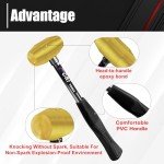 16oz Non-Sparking Brass Hammer with PVC Handle