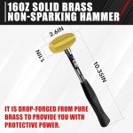 16oz Non-Sparking Brass Hammer with PVC Handle