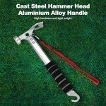Aluminum 3-in-1 Camping Tent Hammer & Stake Puller