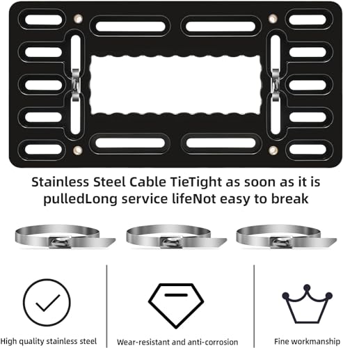 XCLPF Front License Plate Bracket. no Drill Front License Plate Bracket .Front License Plate mounting kit. Universal Bumper Car Frame Mount Adapter with Stainless Steel Screw Cap,Cable Ties